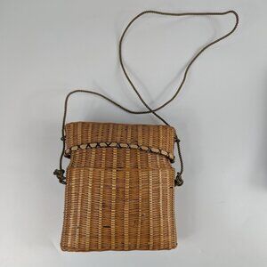 Vintage Woven Crossbody Basket Purse